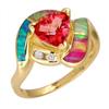 Image 1 : Ring 0.03 ctw Pink Topaz  & Diamond 14K Gold Jewelry