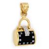 Image 1 : Pendant 0.04 ctw Onyx/ MOP  & Diamond 14K Gold Jewelry