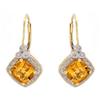 Image 1 : Earrings 3.15 ctw Citrine  & Diamond 14K Gold Jewelry