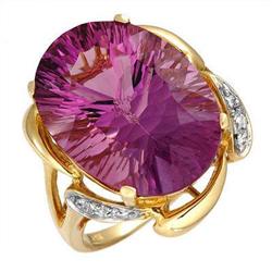 Ring 8.06ctw Amethyst & Diamond 14K Yellow Gold Jewelry