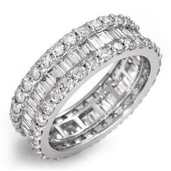 Jewelry 3.10 ctw Eternity Diamond Ring 14K White Gold