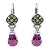 Image 1 : Earrings 6.7 ctw Amethyst / Peridot  & Diamond 14K Gold