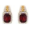 Image 1 : Earrings 3.4 ctw Garnet & Diamond 14K Gold Jewelry