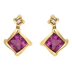Earrings 6.29 ctw Amethyst & Diamond 14K Gold Jewelry