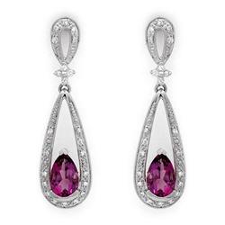 Earrings 1.70 ctw Amethyst & Diamond 14K Gold Jewelry