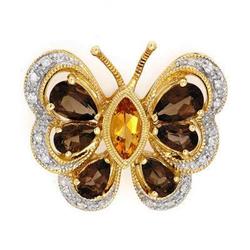 Pendant 1.83 ctw Citrine / Quartz & Diamond 14K Gold