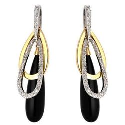 Earrings 11.42 ctw Onyx  14K Two-tone Gold Jewelry