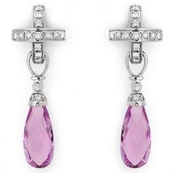Earrings 7.08 ctw Amethyst  & Diamond 14K Gold Jewelry
