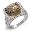 Image 1 : Ring 6.55 ctw Champagne Quartz & Diamond 14K Gold