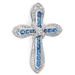 Pendant 0.73 ctw Blue Topaz  & Diamond 14K Gold Jewelry