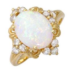 Fine Jewelry Ring 2.01 ctw Opal & Diamond 14K Gold