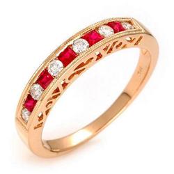 Fine Jewelry Ring 0.46 ctw Ruby & Diamond 14K Rose Gold