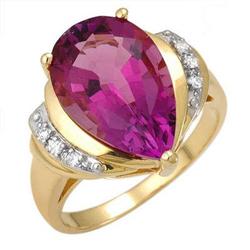 Ring 4.53 ctw Amethyst & Diamond 14K Gold Jewelry