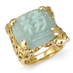 Fine Jewelry Ring 10.63 ctw Jade 14K Yellow Gold