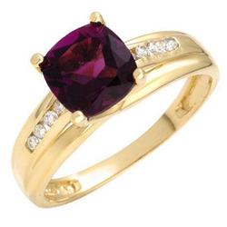 Ring 1.50 ctw Amethyst & Diamond 14K Fine Jewelry