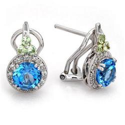 Earrings 2.33 ctw Topaz, G Amethyst & Diamond 14K Gold