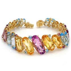 Bracelet 88.49 ctw Topaz, Citrine, Amethyst 14K Gold