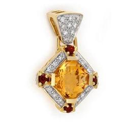 Pendant 2.76 ctw Citrine & Diamond 14K Gold Jewelry