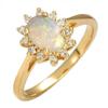 Image 1 : Jewelry Opal & 0.15 ctw Diamond Ring 14K Yellow Gold