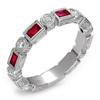Image 1 : Ring 0.61 ctw Ruby & Diamond 14K White Gold Jewelry