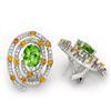 Image 1 : Earrings 7.88 ctw Citrine / Peridot & Diamond 14K Gold