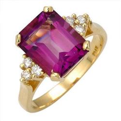 Ring 3.04 ctw Amethyst & Diamond 14K Gold Jewelry