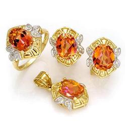 Ring, Earrings, Pendant @ 12.0 ctw Twilight Topaz 14K