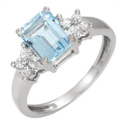 Ring 2.0 ctw Aquamarine & Diamond 14K Fine Jewelry