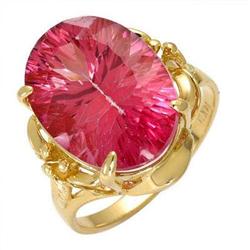 Fine Jewelry Ring 11.0 ctw Pink Topaz 14K Yellow Gold