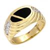 Image 1 : Ring 0.30 ctw Diamond with Onyx 14K Yellow Gold Jewelry