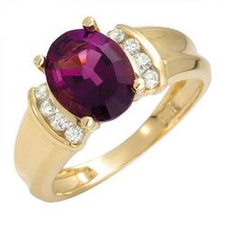 Ring 1.93 ctw Amethyst & Diamond 14K Fine Jewelry