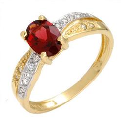 Ring 1.10 ctw Rhodolite & Diamond 14K Fine Jewelry