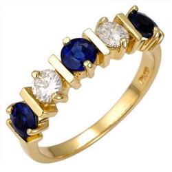 Ring 1.29ctw Sapphire & Diamond 14K Yellow Gold Jewelry