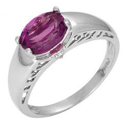 Ring 1.23 ctw Amethyst & Diamond 14K Fine Jewelry