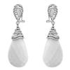 Image 1 : Earrings 1.06ctw White Agate & Diamond 14K Fine Jewelry
