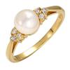 Image 1 : Ring White Pearl & 0.05 ctw Diamond 14K Gold Jewelry