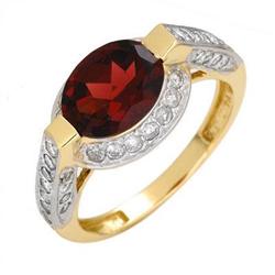 Fine Jewelry Ring 2.6 ctw Garnet & Diamond 14K Gold