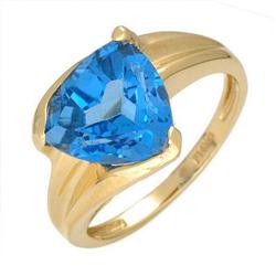 Ring 3.75 ctw Blue Topaz 14K Yellow Gold Fine Jewelry