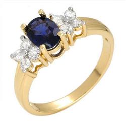 Fine Jewelry Ring 1.30 ctw Sapphire & Diamond 14K Gold