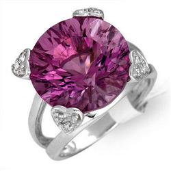 Ring 6.12 ctw Amethyst & Diamond 14K White Gold Jewelry