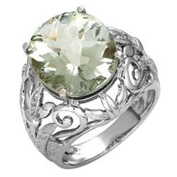 Ring 6.65 ctw Green Amethyst & Diamond 14K Fine Jewelry
