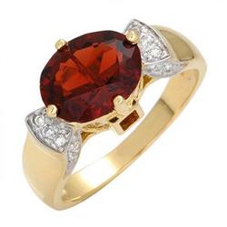 Ring 2.95 ctw Garnet & Diamond 14K Gold Jewelry