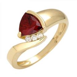 Ring 0.58 ctw Rhodolite & Diamond 14K Gold Fine Jewelry