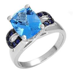 Fine Jewelry Ring 3.45 ctw B Topaz & Sapphire 14K Gold
