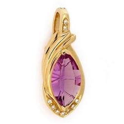 Pendant 0.05 ctw Amethyst & Diamond 14K Gold Jewelry
