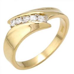 Ring 0.15 ctw Diamond 14K Yellow Gold Fine Jewelry