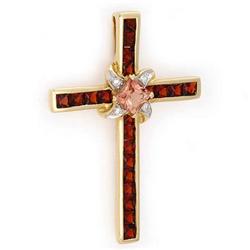 Pendant 1.67 ctw Garnet / Tourmaline & Diamond 14K Gold