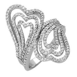 Ring 0.83 ctw Diamond 14K White Gold Fine Jewelry