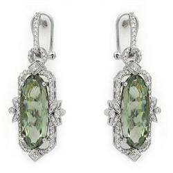Earrings 12.77 ctw Green Amethyst & Diamond 18K Gold