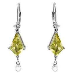 Earrings 4.68ctw Lima Quartz / Topaz & Diamond 18K Gold